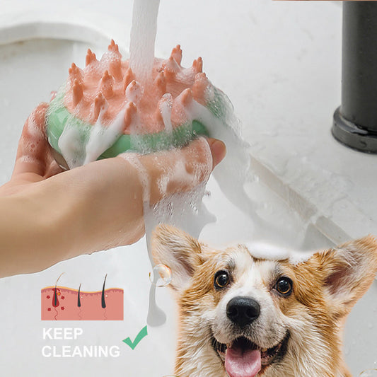 🐶 Cepillo de Baño Masajeador 2 en 1 para Mascotas