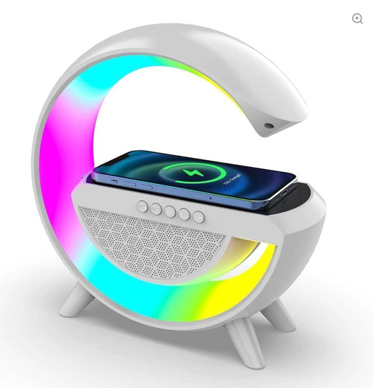 Multifunction Wireless Charger Pad Stand Speaker RGB TF Night Light 15W Fast Charging Station for iPhone Samsung Xiaomi Huawei