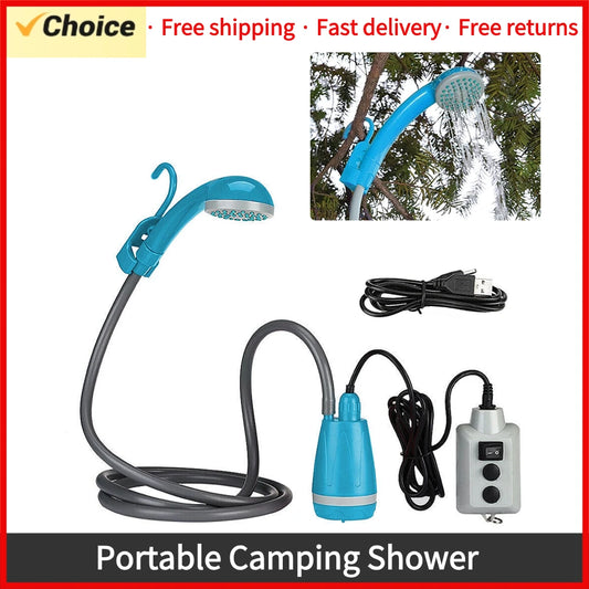 Portable Camping Shower Car Cigarette lighter Handheld Outdoor Camp Shower Pump for Travel Camp Hiking Pet Shower Car Wash